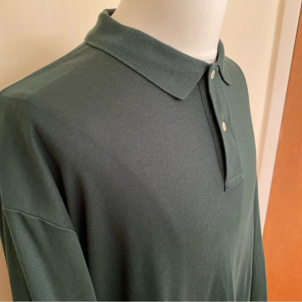 Polo Ralph Lauren Men’s Green XL Pima Soft Touch Long Sleeve Polo Orange Pony‎